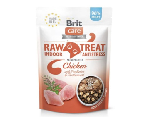 Ласощі Brit Raw Treat Freeze-dried Indoor and Antistress д/домашніх котів д/заспокоєння курка 40 г