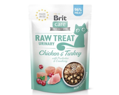 Ласощі Brit Raw Treat Freeze-dried Urinary д/котів д/сечовидільної системи курка та індичка 40 г