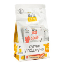 НАБІР Корм сухий Brit Care GF Haircare Healthy and Shiny Coat д/котів д/догляду за шерстю лосось і курка 400 г + суп 75 г