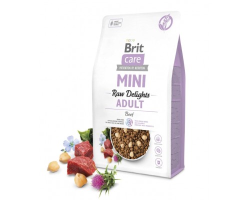 Корм сухий для собак малих порід Brit Care Mini Raw Delights Beef яловичина 2 кг