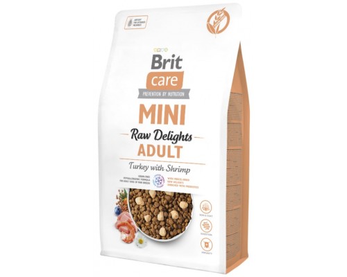 Корм сухий для собак малих порід  Brit Care Mini Raw Delights Turkey with Shrimp індичка з креветкою 2 кг