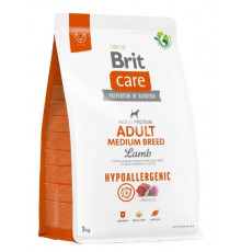 Сухий корм для собак середніх порід Brit Care Dog Hypoallergenic Adult Medium Breed (ягня) 3 кг