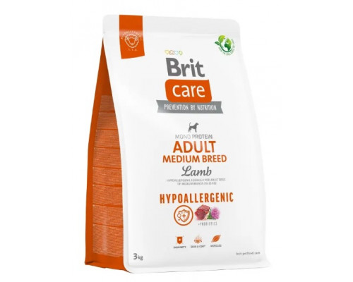 Сухий корм для собак середніх порід Brit Care Dog Hypoallergenic Adult Medium Breed (ягня) 3 кг Сухий корм для собак середніх порід Brit Care Dog Hypoallergenic Adult Medium Breed (ягня) 3 кг