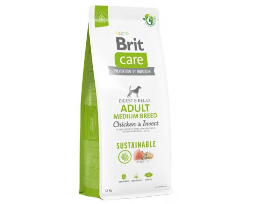 Сухий корм для собак середніх порід Brit Care Dog Sustainable Adult Medium Breed 12 кг (курка та комахи) Сухий корм для собак середніх порід Brit Care Dog Sustainable Adult Medium Breed 12 кг (курка та комахи)