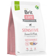 Сухий корм для собак Brit Care Sustainable Sensitive 3 кг - риба та комахи