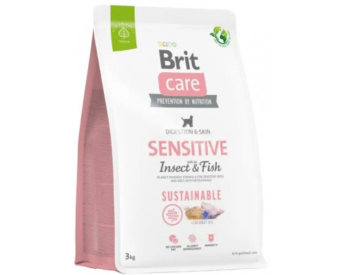 Сухий корм для собак Brit Care Sustainable Sensitive 3 кг - риба та комахи Сухий корм для собак Brit Care Sustainable Sensitive 3 кг - риба та комахи