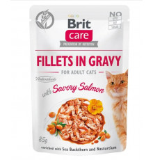 Вологий корм для кішок Brit Care Cat pouch 85g (філе лосося в соусі)