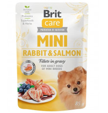 Вологий корм для собак Brit Care Mini pouch 85 g філе в соусі (лосось та кролик)