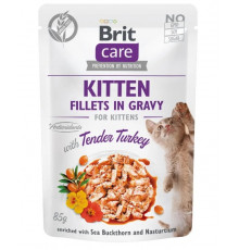 Вологий корм для кошенят Brit Care Cat pouch 85g (філе індички у соусі)