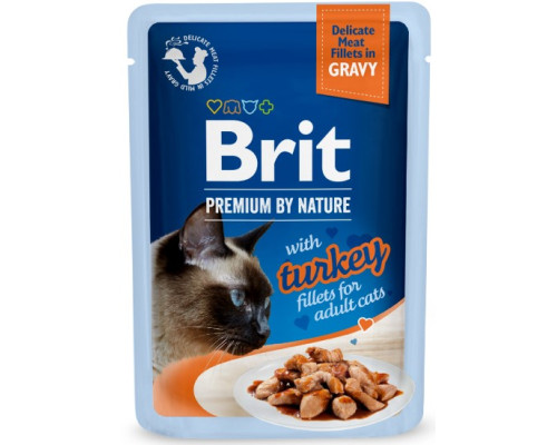 Корм вологий Brit Premium Delicate Fillets in Gravy Turkey д/котів філе в соусі індичка 85 г Корм вологий Brit Premium Delicate Fillets in Gravy Turkey д/котів філе в соусі індичка 85 г