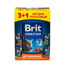 НАБІР Корм вологий Brit Premium для стерилізованих котів 3+1