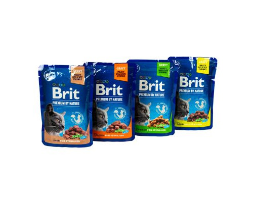 НАБІР Корм вологий Brit Premium для стерилізованих котів 3+1
