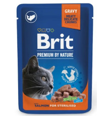 Вологий корм для котів Brit Premium Sterilised pouch 100 г - лосось