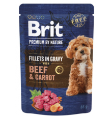 Корм вологий Brit Premium Fillets in Gravy Beef and Carrot д/собак малих порід філе в соусі яловичина і морква 85 г