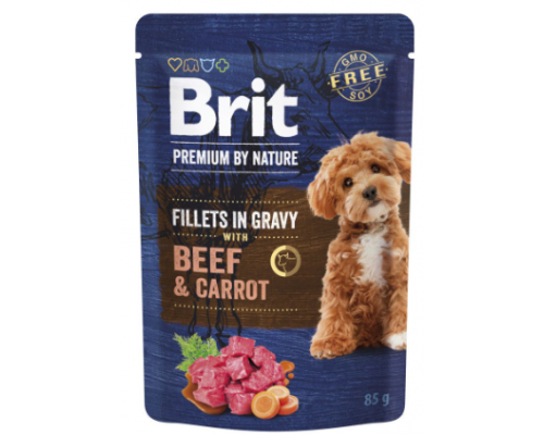 Корм вологий Brit Premium Fillets in Gravy Beef and Carrot д/собак малих порід філе в соусі яловичина і морква 85 г