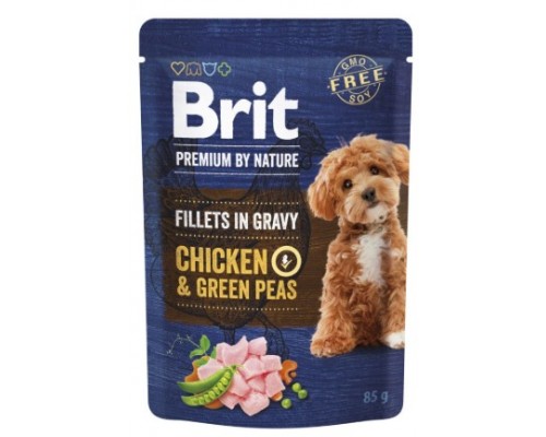 Корм вологий Brit Premium Fillets in Gravy Chicken & Green Peas д/собак малих порід філе в соусі курка і зелений горошок 85 г Корм вологий Brit Premium Fillets in Gravy Chicken & Green Peas д/собак малих порід філе в соусі курка і зелений горошок 85 г