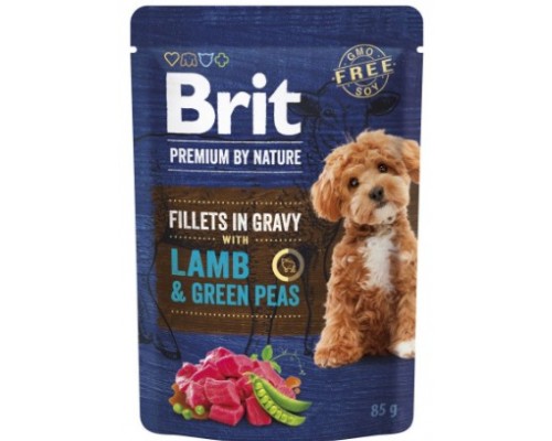 Корм вологий Brit Premium Fillets in Gravy Lamb and Green Peas д/собак малих порід філе в соусі ягня і зелений горошок 85 г