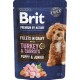 Корм вологий Brit Premium Fillets in Gravy Turkey and Carrots Puppy д/цуценят малих порід філе в соусі індичка і морква 85 г