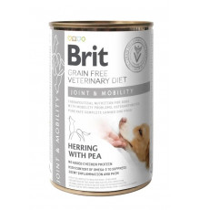 Вологий корм для собак Brit VetDiets Joint & Mobility для підтримки здоров'я суглобів, 400 г (оселедець та горошок)
