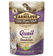 Вологий корм для котів Carnilove Sterilised pouch 85 г - перепілка і кульбаба
