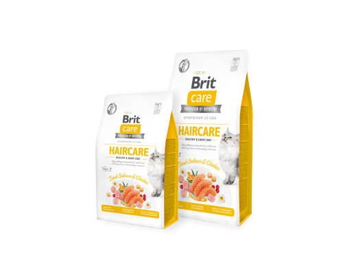 Сухий корм для кішок з довгою шерстю Brit Care Cat Grain-Free HAIRCARE ...