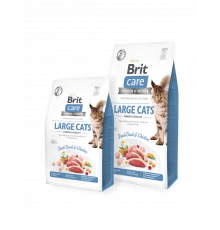 Сухий беззерновий корм для дорослих кішок великих порід Brit Care Cat Grain-Free 2 кг (курка та качка)