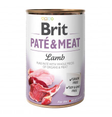 Вологий корм консерва для собак Brit Pate & Meat Lamb 400 г (курка та ягня)