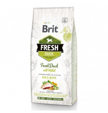 Сухий корм для активних собак усіх порід Brit Fresh Duck with Millet 12 кг (качка)
