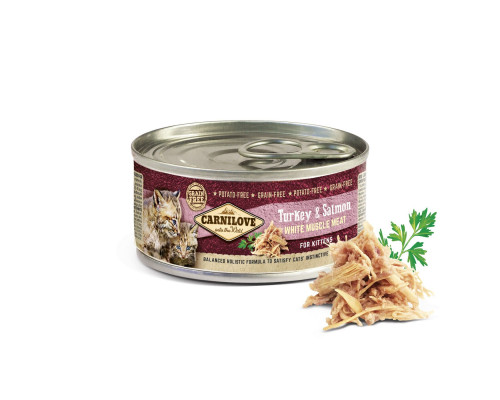 Вологий корм консерви для кошенят Carnilove Turkey & Salmon 100 г ...