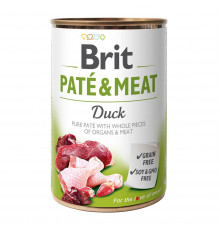 Вологий корм консерва для собак Brit Pate & Meat Duck 400 г (курка та качка)