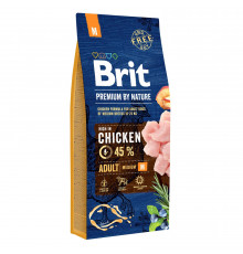 Сухий корм для дорослих собак середніх порід (вагою від 10 до 25 кг) Brit Premium Adult M 15 кг (курка)