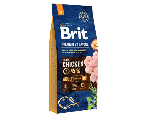 Сухий корм для дорослих собак середніх порід (вагою від 10 до 25 кг) Brit Premium Adult M 15 кг (курка) Сухий корм для дорослих собак середніх порід (вагою від 10 до 25 кг) Brit Premium Adult M 15 кг (курка)