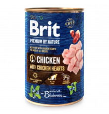 Вологий корм консерви для собак Brit Premium By Nature Chicken with Hearts 800 г (курка)