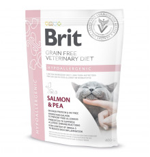 Сухий корм для кішок, при харчовій алергії Brit GF Veterinary Diet Hypoallergenic 400 г (лосось)