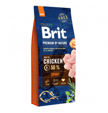Сухий корм для активних собак усіх порід Brit Premium Sport 15 кг (курка)