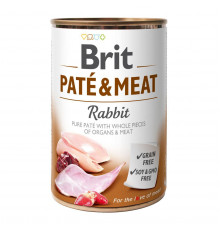 Вологий корм консерва для собак Brit Pate & Meat Rabbit 400 г (курка та кролик)