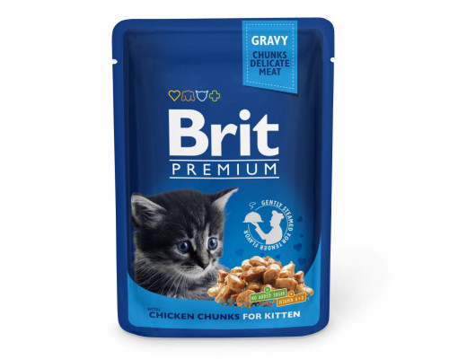 Вологий корм павуч для кошенят Brit Premium Cat Chicken Chunks for Kitten pouch 100 г (шматочки курки) Вологий корм павуч для кошенят Brit Premium Cat Chicken Chunks for Kitten pouch 100 г (шматочки курки)