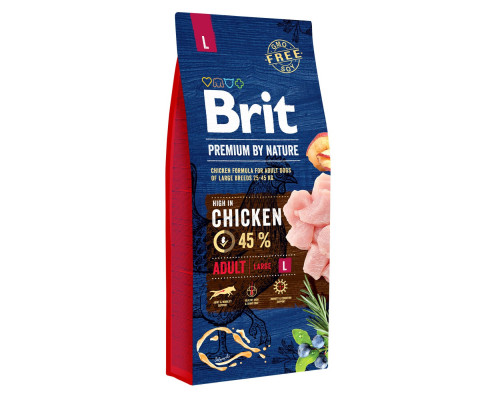 Сухий корм для дорослих собак великих порід (вагою від 25 до 45 кг) Brit Premium Adult L 15 кг (курка) Сухий корм для дорослих собак великих порід (вагою від 25 до 45 кг) Brit Premium Adult L 15 кг (курка)