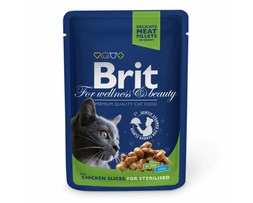 Вологий корм Brit Premium для стерилізованих кішок з куркою 100 г Вологий корм Brit Premium для стерилізованих кішок з куркою 100 г