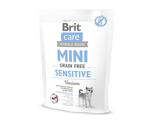 Сухий корм для собак мініатюрних порід із чутливим травленням Brit Care Mini GF Sensitive 400 г (оленіна) Сухий корм для собак мініатюрних порід із чутливим травленням Brit Care Mini GF Sensitive 400 г (оленіна)