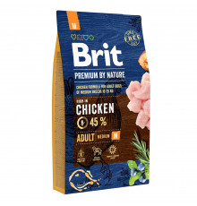 Сухий корм для дорослих собак середніх порід (вагою від 10 до 25 кг) Brit Premium Adult M 8 кг (курка)