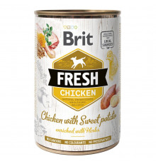 Вологий корм консерви для собак Brit Fresh Chicken with Sweet Potato 400 г (курка)