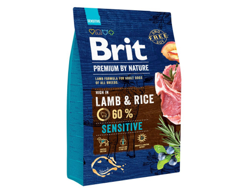 Сухий корм для собак із чутливим травленням Brit Premium Sensitive Lamb & Rice 3 кг (ягня) Сухий корм для собак із чутливим травленням Brit Premium Sensitive Lamb & Rice 3 кг (ягня)