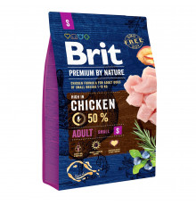 Сухий корм для дорослих собак дрібних порід (вагою до 10 кг) Brit Premium Adult S 3 кг (курка)