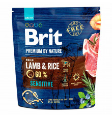 Сухий корм для собак із чутливим травленням Brit Premium Sensitive Lamb & Rice 1 кг (ягня)