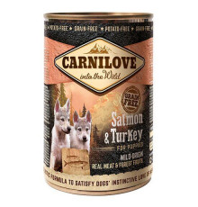 Вологий корм консерва для цуценят Carnilove Salmon & Turkey 400 г (лосось та індичка)